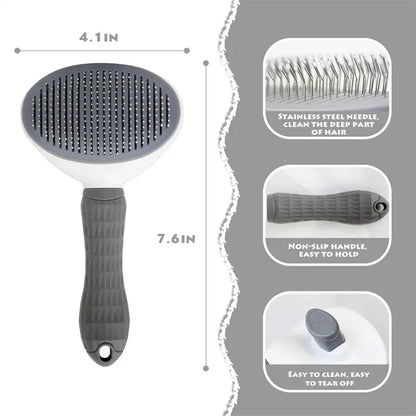Premium Self-Cleaning Pet Hair Comb