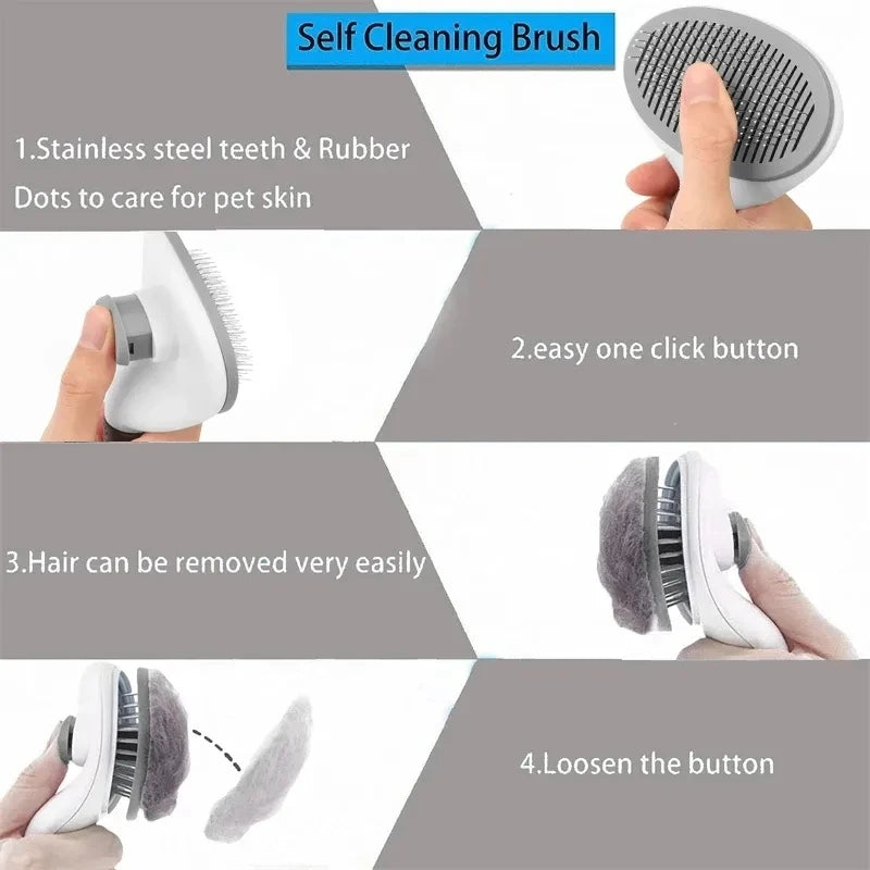Premium Self-Cleaning Pet Hair Comb