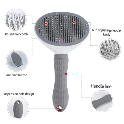 Premium Self-Cleaning Pet Hair Comb